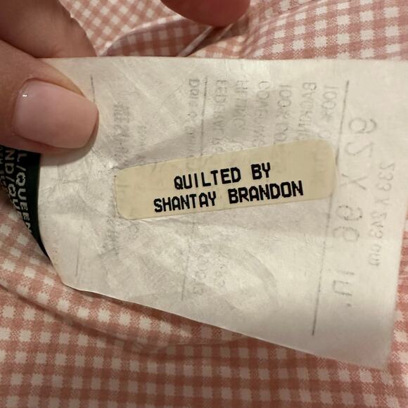 Ralph Lauren RARE Wendy Pink Gingham Check Plaid Comforter Queen Hand Quilted - Picture 7 of 7